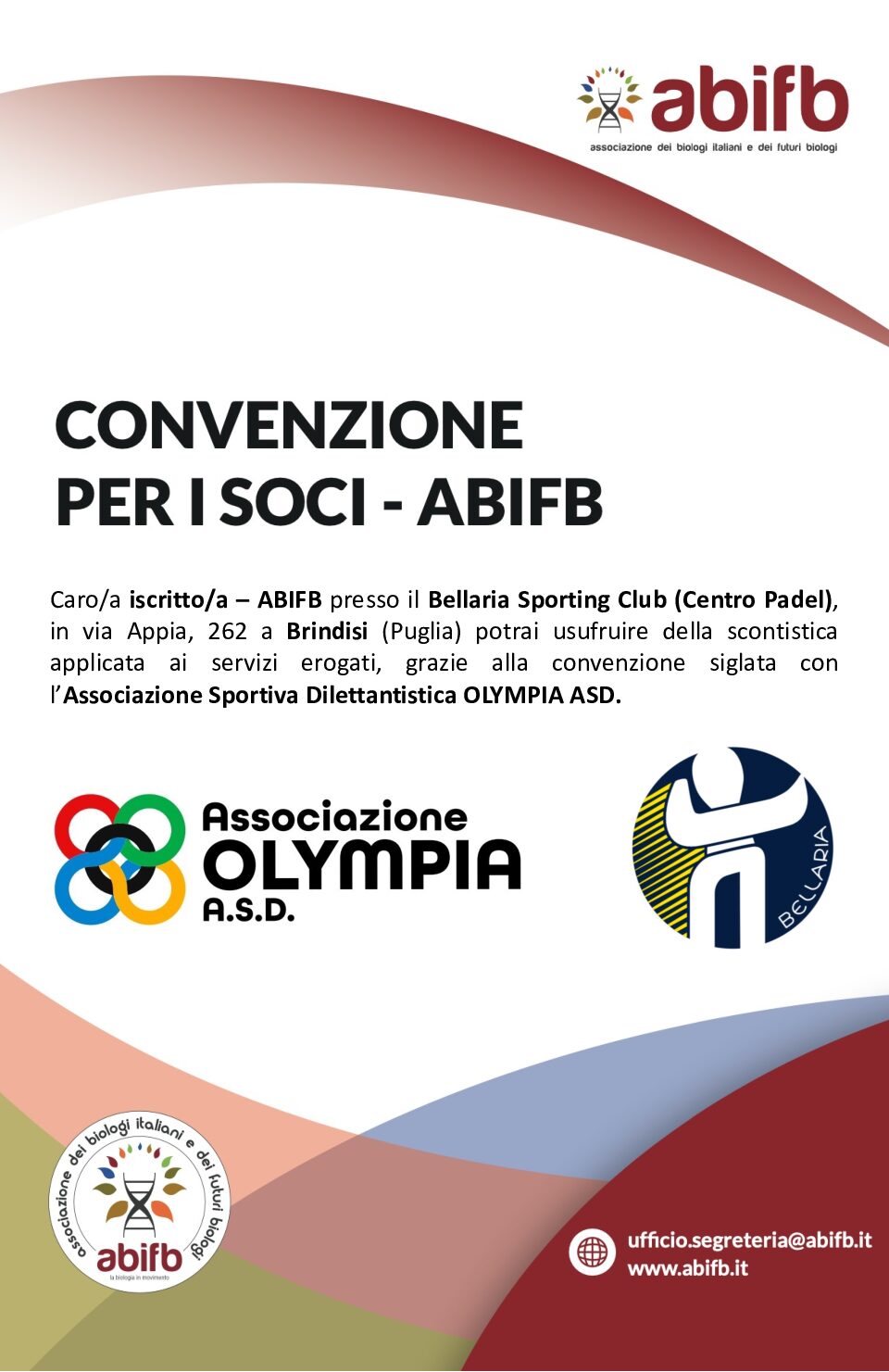 CONVENZIONE ABIFB – OLYMPIA ASD / BELLARIA SPORTING CLUB (Centro Padel – Brindisi)