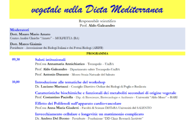 WEBINAR FORMATIVO – ABIFB, MUSEO DI STORIA NATURALE DEL SALENTO E TECNOPOLIS-UNIBA: “RUOLO DEI METABOLITI SECONDARI DI ORIGINE VEGETALE NELLA DIETA MEDITERRANEA”